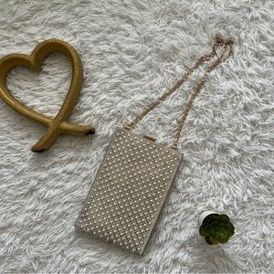 INC International Concepts Pearl-Studded Clutch with Gold Chain